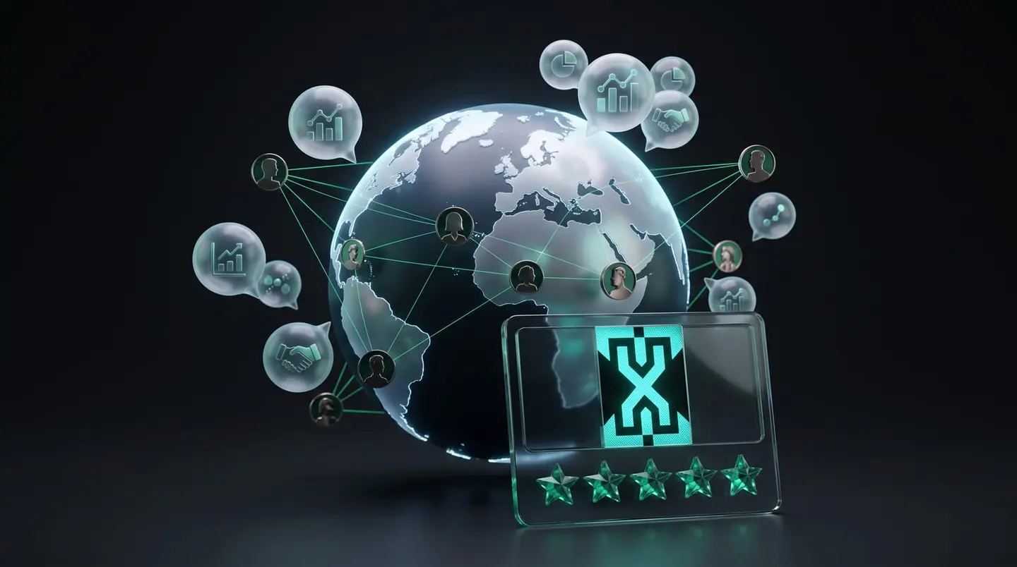 Abstract 3D globe and network graphic with the Eleonex logo